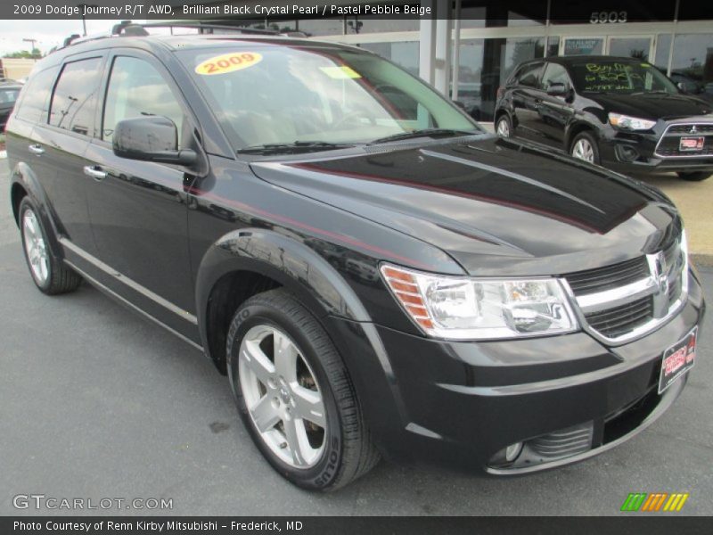 Brilliant Black Crystal Pearl / Pastel Pebble Beige 2009 Dodge Journey R/T AWD