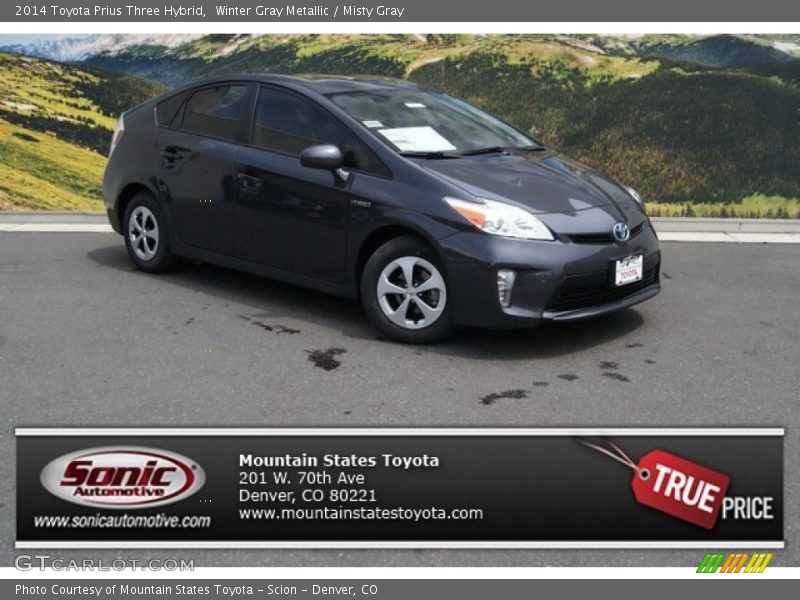 Winter Gray Metallic / Misty Gray 2014 Toyota Prius Three Hybrid