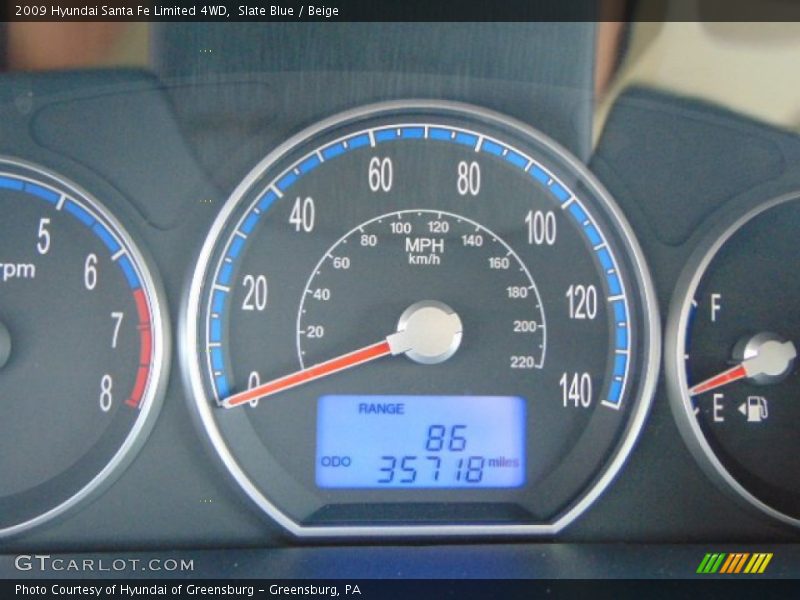 Slate Blue / Beige 2009 Hyundai Santa Fe Limited 4WD