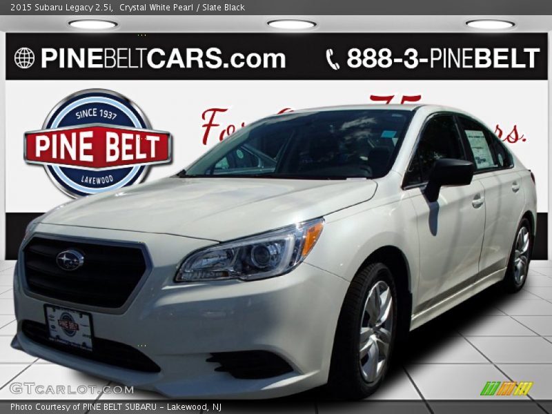 Crystal White Pearl / Slate Black 2015 Subaru Legacy 2.5i