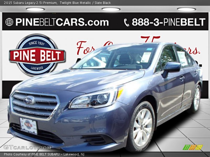 Twilight Blue Metallic / Slate Black 2015 Subaru Legacy 2.5i Premium