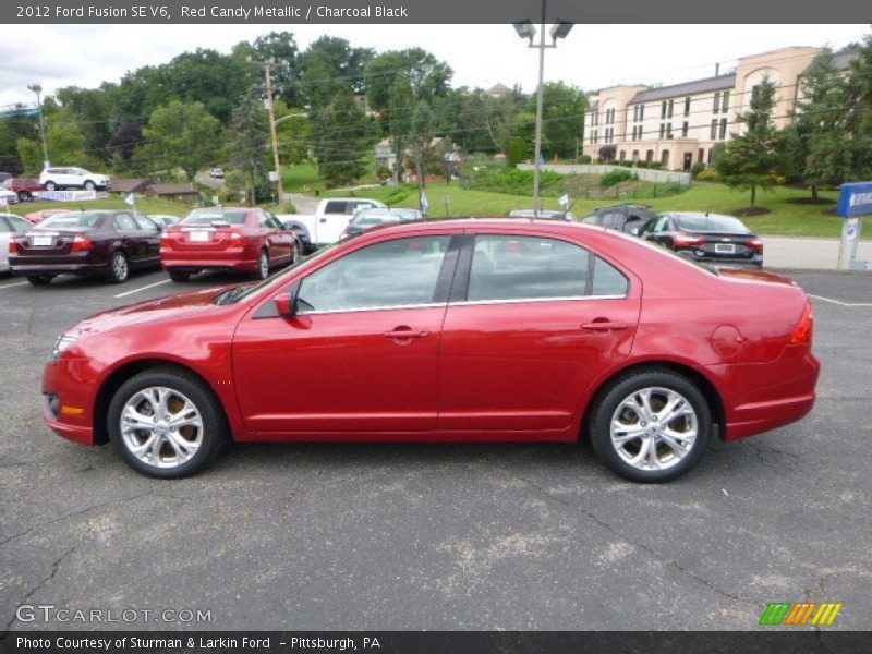 Red Candy Metallic / Charcoal Black 2012 Ford Fusion SE V6