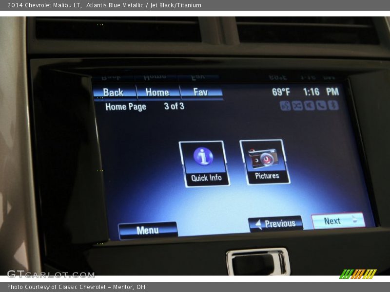Atlantis Blue Metallic / Jet Black/Titanium 2014 Chevrolet Malibu LT