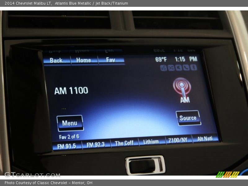Atlantis Blue Metallic / Jet Black/Titanium 2014 Chevrolet Malibu LT