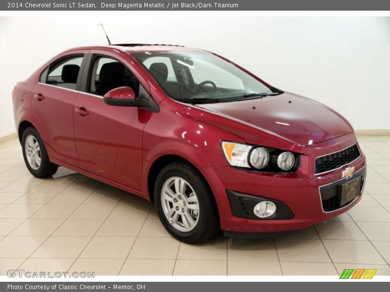 Deep Magenta Metallic / Jet Black/Dark Titanium 2014 Chevrolet Sonic LT Sedan