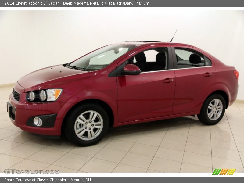Deep Magenta Metallic / Jet Black/Dark Titanium 2014 Chevrolet Sonic LT Sedan