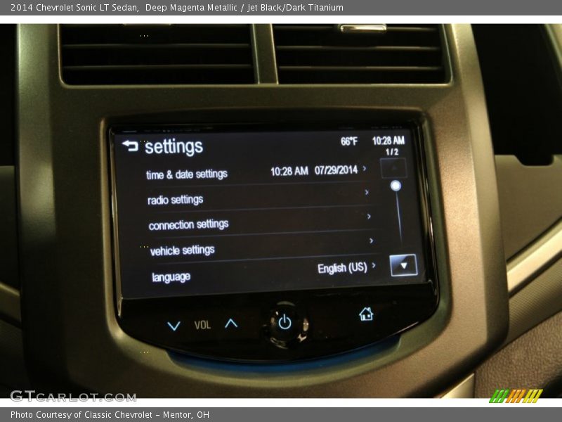 Deep Magenta Metallic / Jet Black/Dark Titanium 2014 Chevrolet Sonic LT Sedan