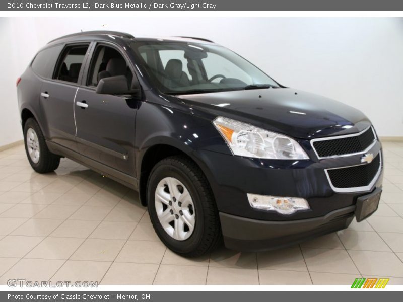 Dark Blue Metallic / Dark Gray/Light Gray 2010 Chevrolet Traverse LS
