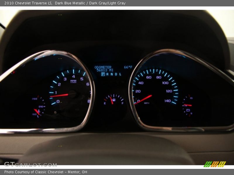 Dark Blue Metallic / Dark Gray/Light Gray 2010 Chevrolet Traverse LS