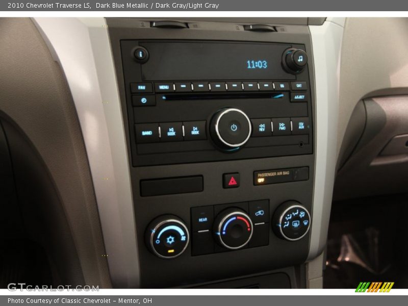 Dark Blue Metallic / Dark Gray/Light Gray 2010 Chevrolet Traverse LS