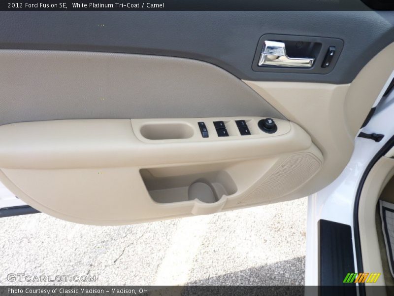 White Platinum Tri-Coat / Camel 2012 Ford Fusion SE