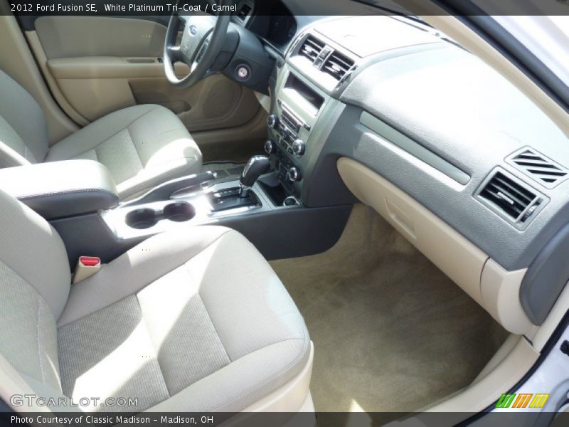 White Platinum Tri-Coat / Camel 2012 Ford Fusion SE