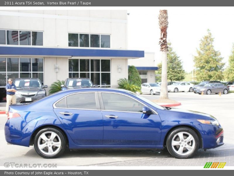 Vortex Blue Pearl / Taupe 2011 Acura TSX Sedan