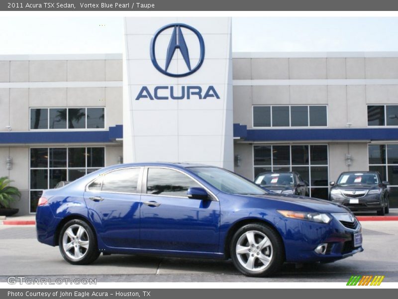 Vortex Blue Pearl / Taupe 2011 Acura TSX Sedan