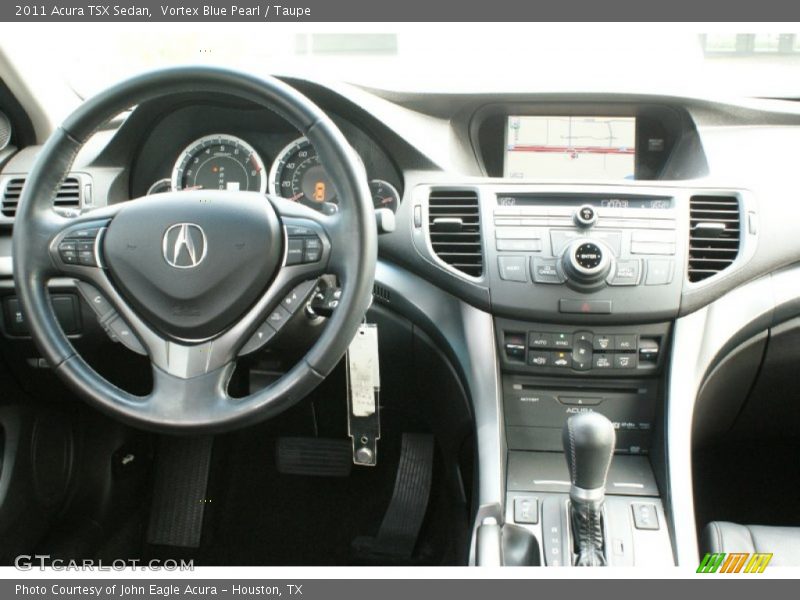 Vortex Blue Pearl / Taupe 2011 Acura TSX Sedan