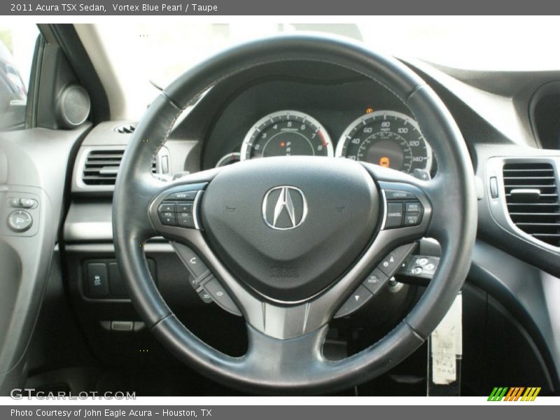 Vortex Blue Pearl / Taupe 2011 Acura TSX Sedan