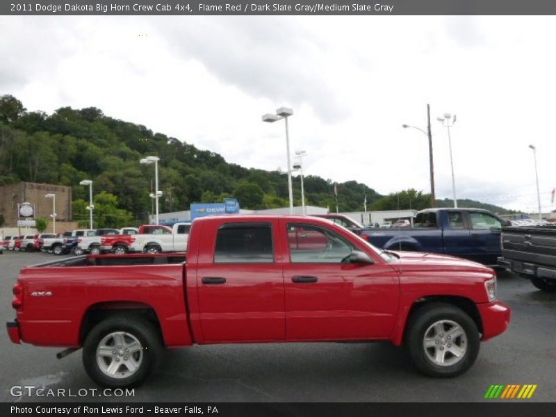 Flame Red / Dark Slate Gray/Medium Slate Gray 2011 Dodge Dakota Big Horn Crew Cab 4x4