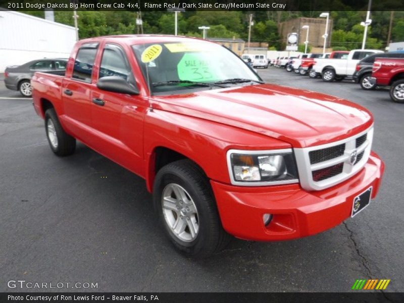 Flame Red / Dark Slate Gray/Medium Slate Gray 2011 Dodge Dakota Big Horn Crew Cab 4x4