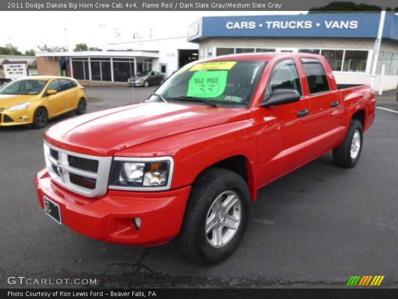 Flame Red / Dark Slate Gray/Medium Slate Gray 2011 Dodge Dakota Big Horn Crew Cab 4x4
