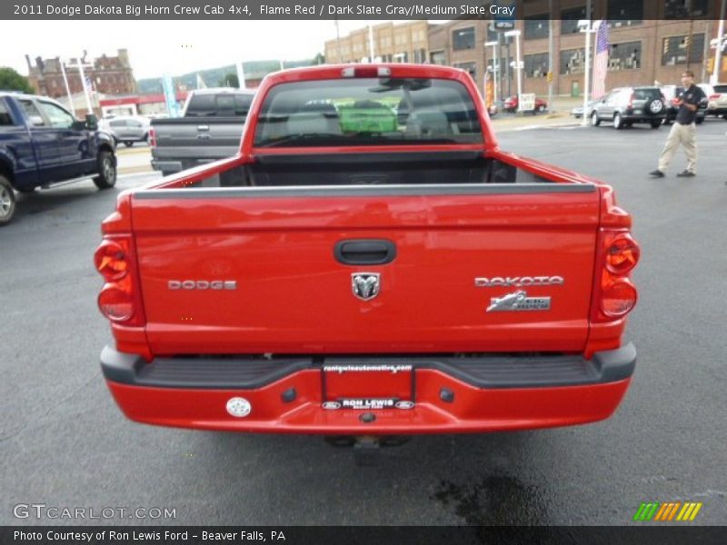 Flame Red / Dark Slate Gray/Medium Slate Gray 2011 Dodge Dakota Big Horn Crew Cab 4x4