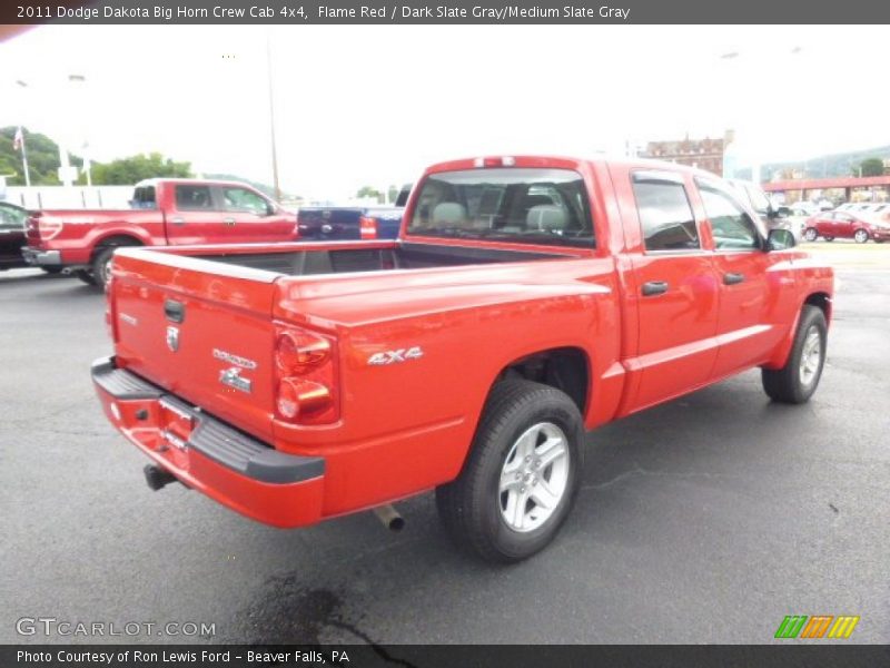 Flame Red / Dark Slate Gray/Medium Slate Gray 2011 Dodge Dakota Big Horn Crew Cab 4x4
