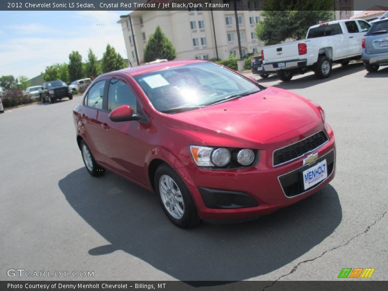 Crystal Red Tintcoat / Jet Black/Dark Titanium 2012 Chevrolet Sonic LS Sedan