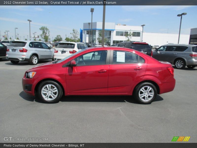 Crystal Red Tintcoat / Jet Black/Dark Titanium 2012 Chevrolet Sonic LS Sedan