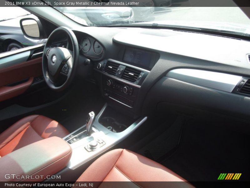 Space Gray Metallic / Chestnut Nevada Leather 2011 BMW X3 xDrive 28i