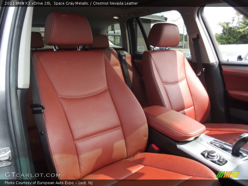 Space Gray Metallic / Chestnut Nevada Leather 2011 BMW X3 xDrive 28i