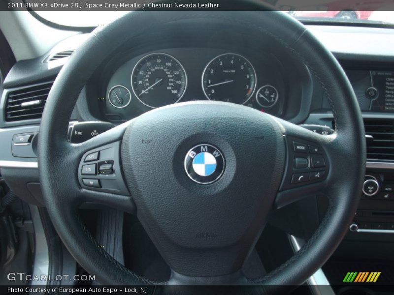 Space Gray Metallic / Chestnut Nevada Leather 2011 BMW X3 xDrive 28i