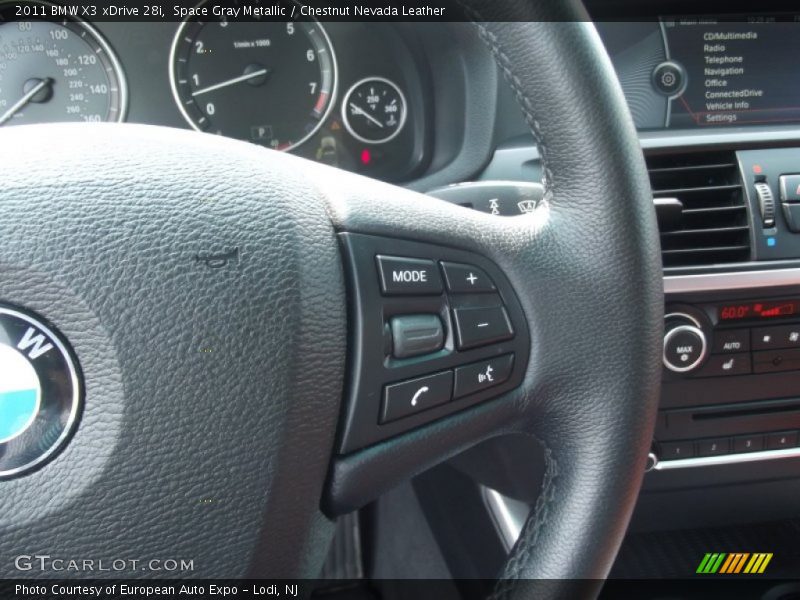Space Gray Metallic / Chestnut Nevada Leather 2011 BMW X3 xDrive 28i