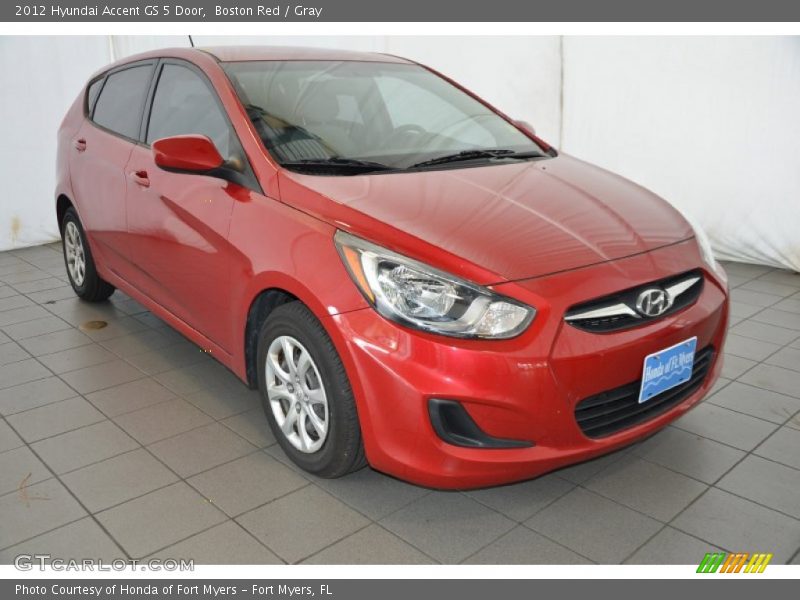 Boston Red / Gray 2012 Hyundai Accent GS 5 Door