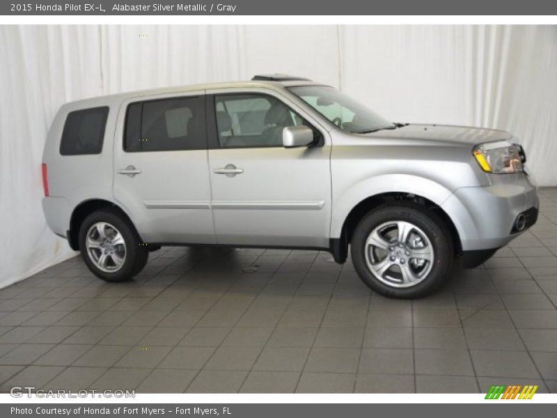 Alabaster Silver Metallic / Gray 2015 Honda Pilot EX-L