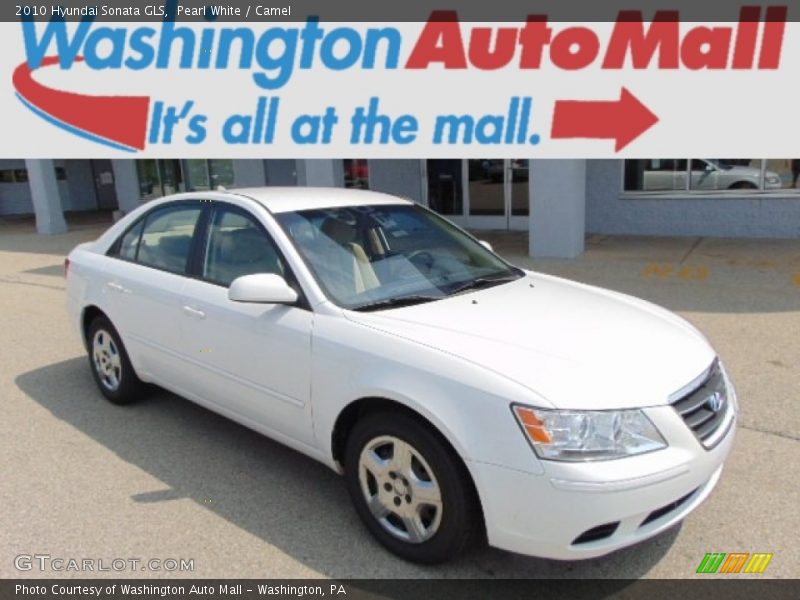 Pearl White / Camel 2010 Hyundai Sonata GLS