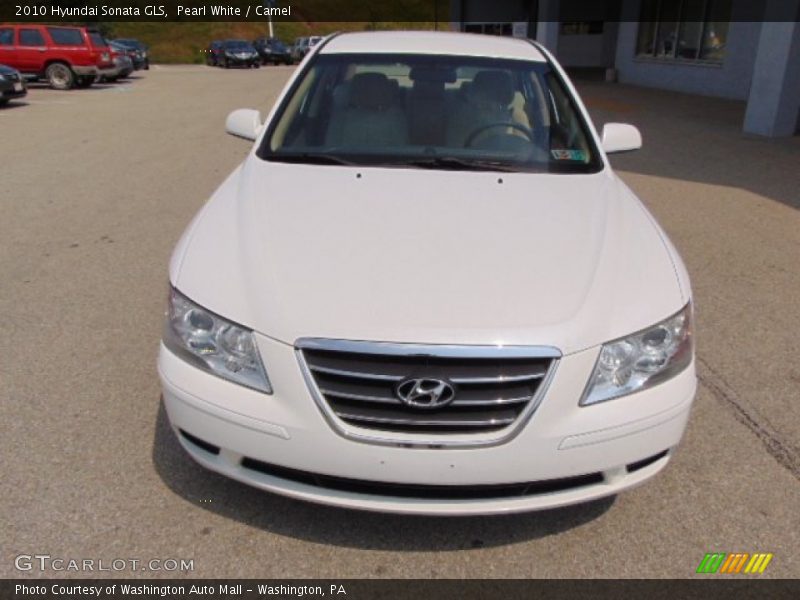 Pearl White / Camel 2010 Hyundai Sonata GLS