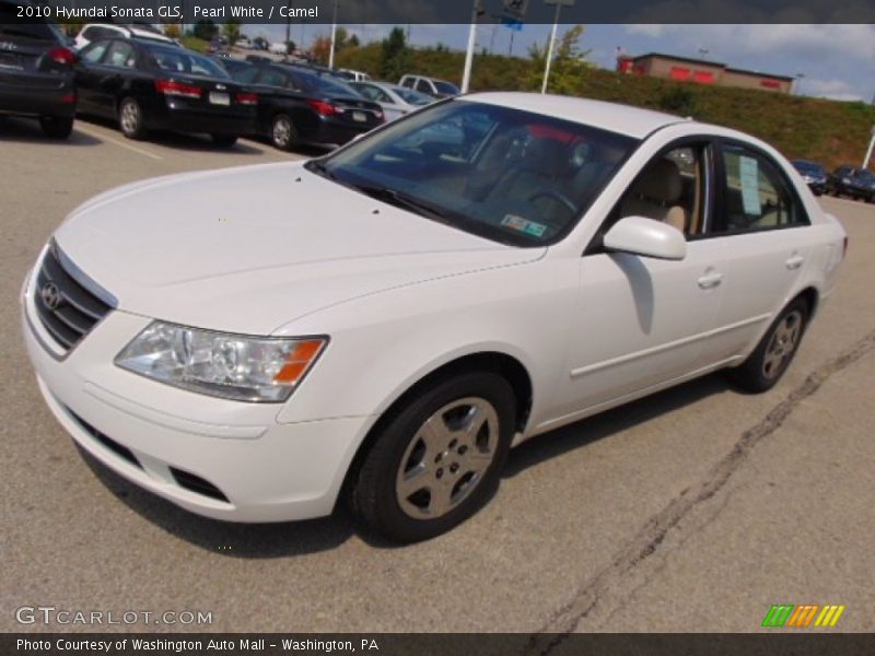 Pearl White / Camel 2010 Hyundai Sonata GLS