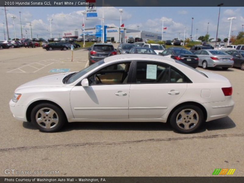 Pearl White / Camel 2010 Hyundai Sonata GLS