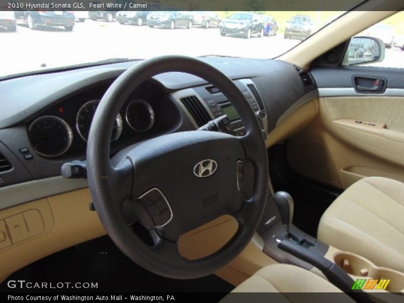 Pearl White / Camel 2010 Hyundai Sonata GLS
