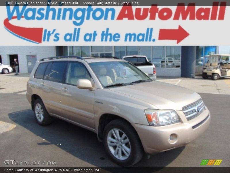 Sonora Gold Metallic / Ivory Beige 2006 Toyota Highlander Hybrid Limited 4WD