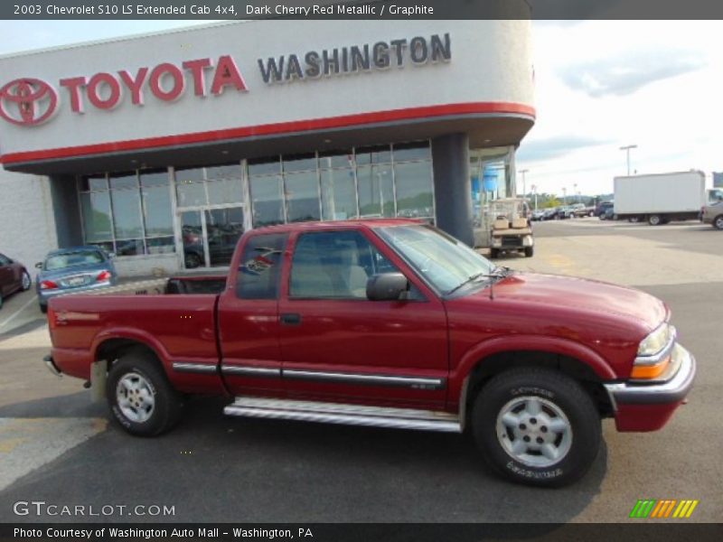 Dark Cherry Red Metallic / Graphite 2003 Chevrolet S10 LS Extended Cab 4x4