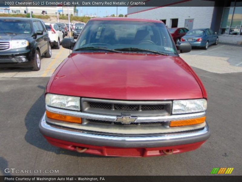 Dark Cherry Red Metallic / Graphite 2003 Chevrolet S10 LS Extended Cab 4x4