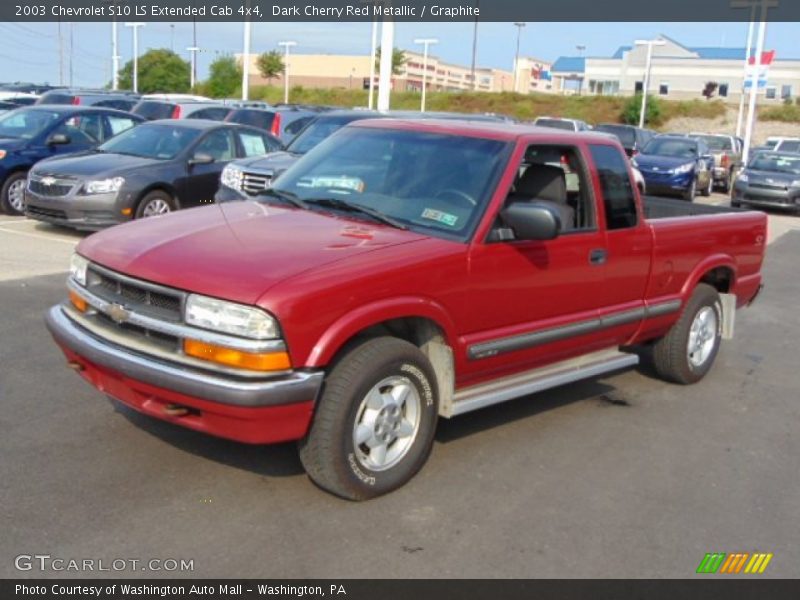 Dark Cherry Red Metallic / Graphite 2003 Chevrolet S10 LS Extended Cab 4x4