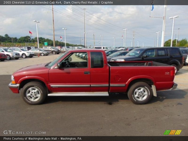 Dark Cherry Red Metallic / Graphite 2003 Chevrolet S10 LS Extended Cab 4x4