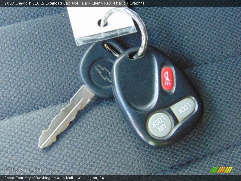 Dark Cherry Red Metallic / Graphite 2003 Chevrolet S10 LS Extended Cab 4x4