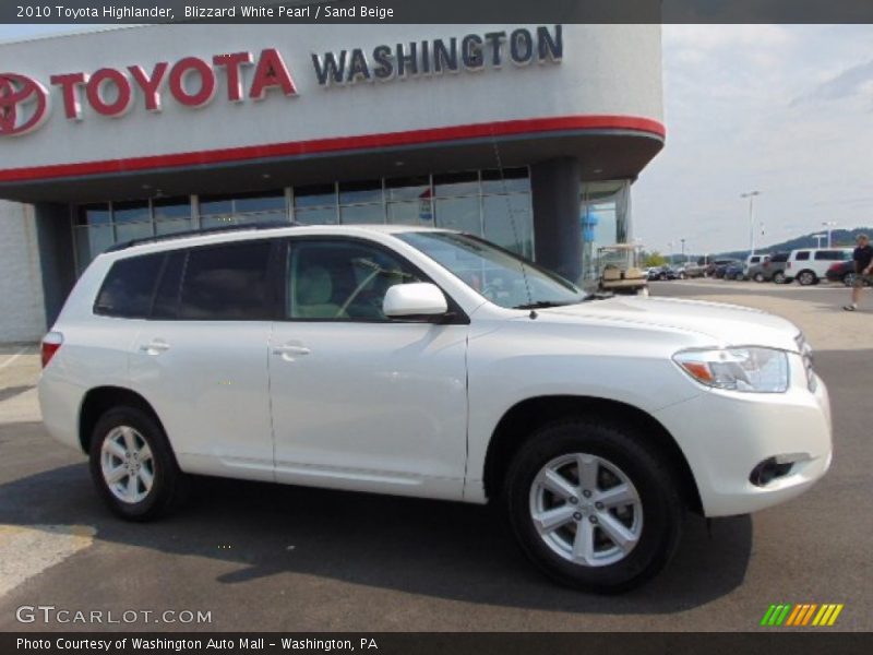 Blizzard White Pearl / Sand Beige 2010 Toyota Highlander