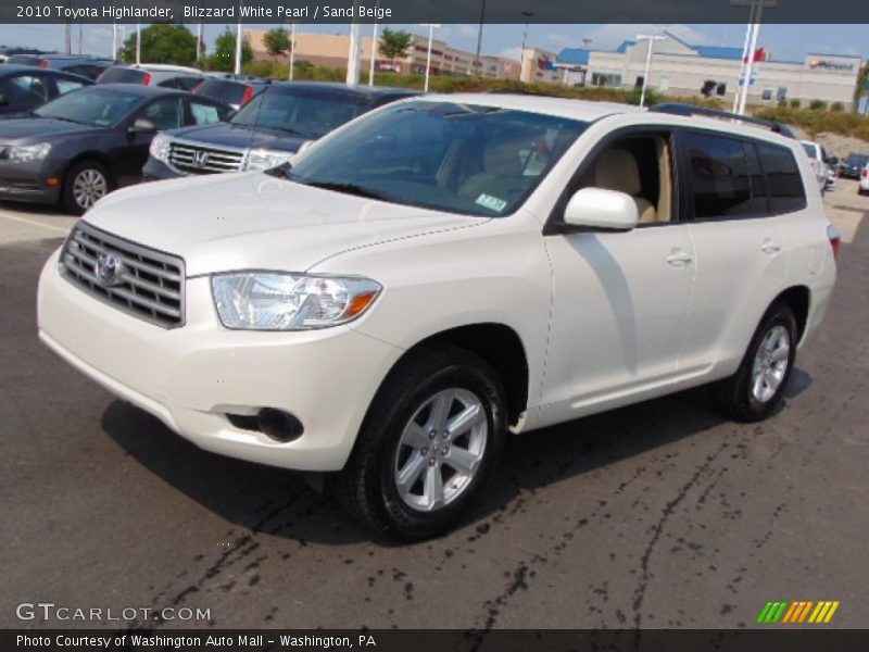 Blizzard White Pearl / Sand Beige 2010 Toyota Highlander