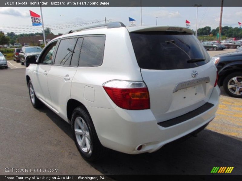 Blizzard White Pearl / Sand Beige 2010 Toyota Highlander
