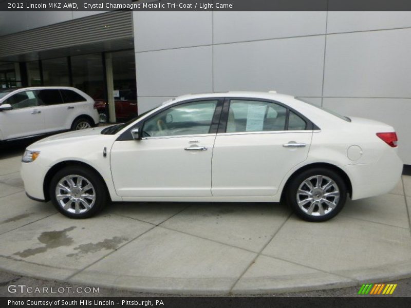 Crystal Champagne Metallic Tri-Coat / Light Camel 2012 Lincoln MKZ AWD