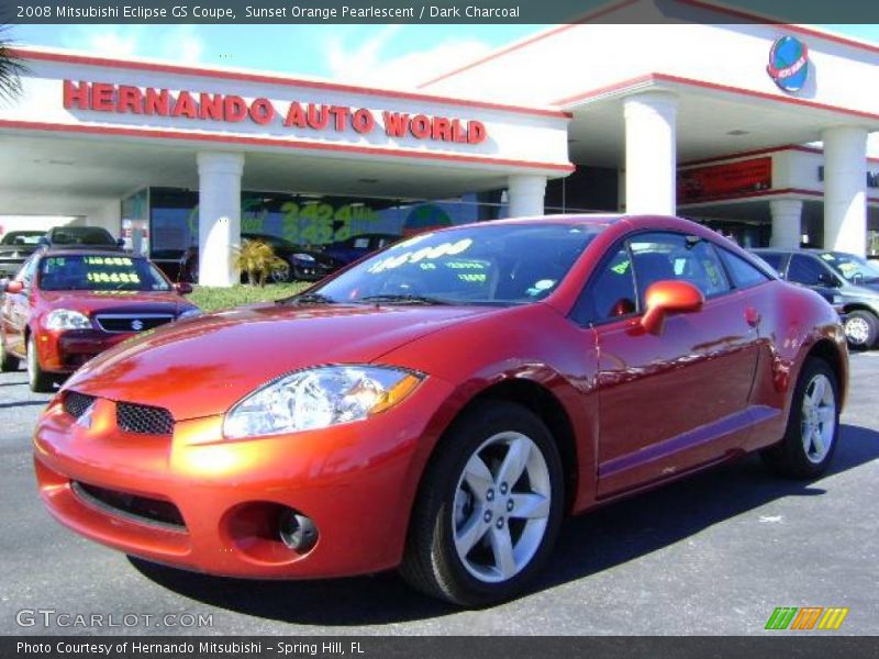 Sunset Orange Pearlescent / Dark Charcoal 2008 Mitsubishi Eclipse GS Coupe