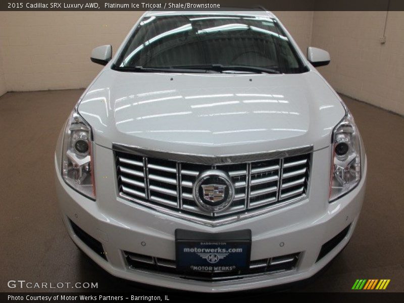 Platinum Ice Tricoat / Shale/Brownstone 2015 Cadillac SRX Luxury AWD